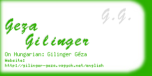 geza gilinger business card